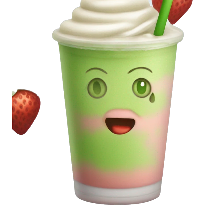 Iced strawberry matcha latte  emoji