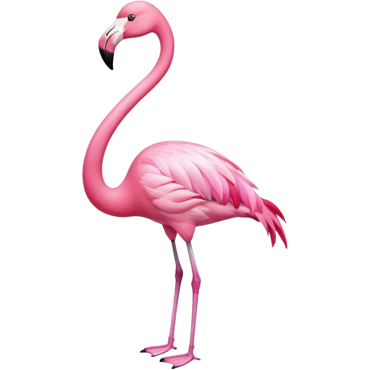 Full body Flamingo wearing a pink bow in the neck  emoji