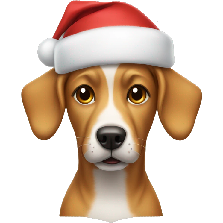 Dog wearing Santa hat emoji