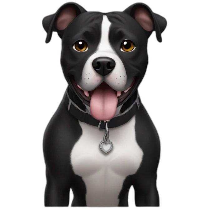 Staffie noir quo souris emoji