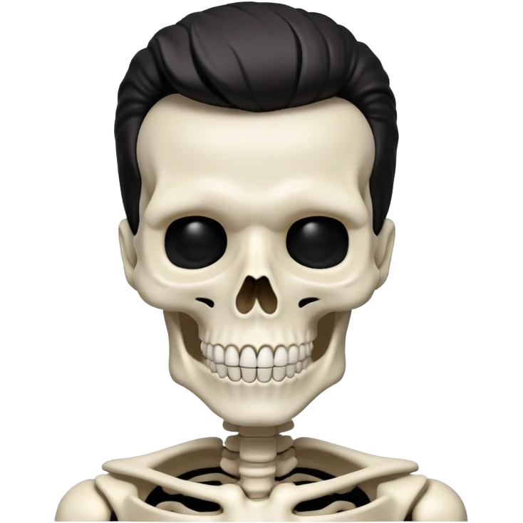 Very White Skeleton Rick Astley but he got his jaw ripped off and lost 6 of his upper teeth and the background is pitch black emoji