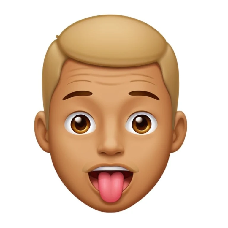 Guy with thong on with tongue out emoji