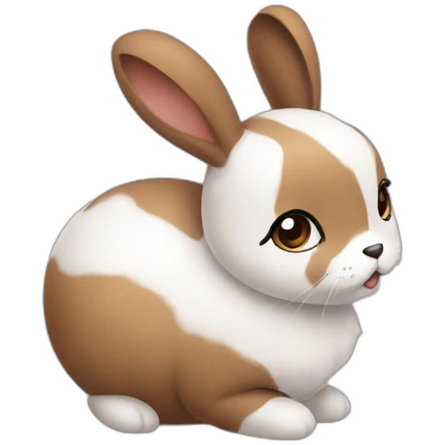 A brown and white cute bun y emoji