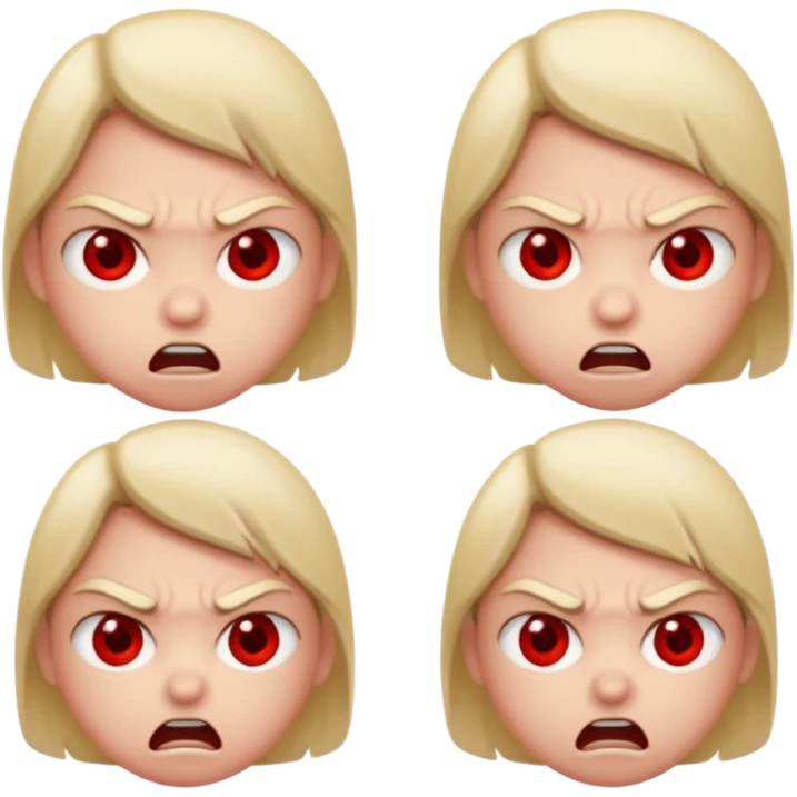 黑色背景，白色圆眼睛，从正常表情转变到生气，然后由生气转变到正常 emoji