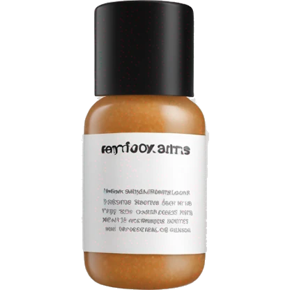 tiny facial exfoliant bottle with label emoji