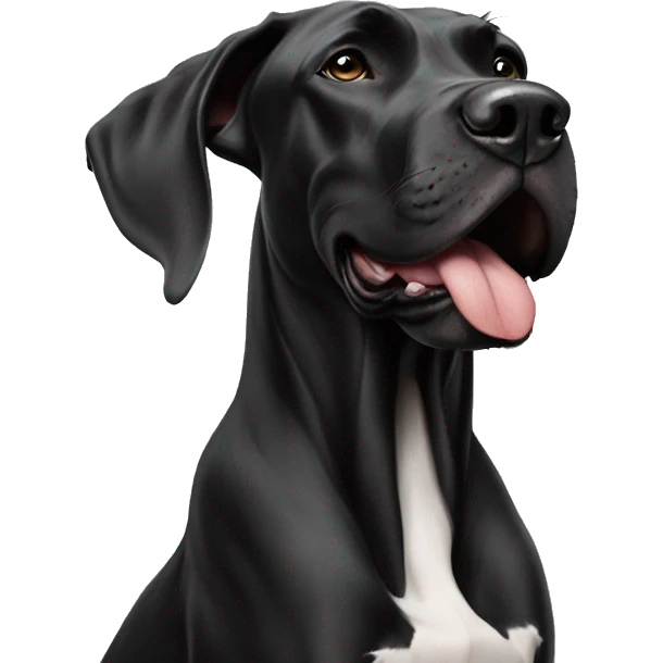 Black Great Dane blowing a kiss emoji