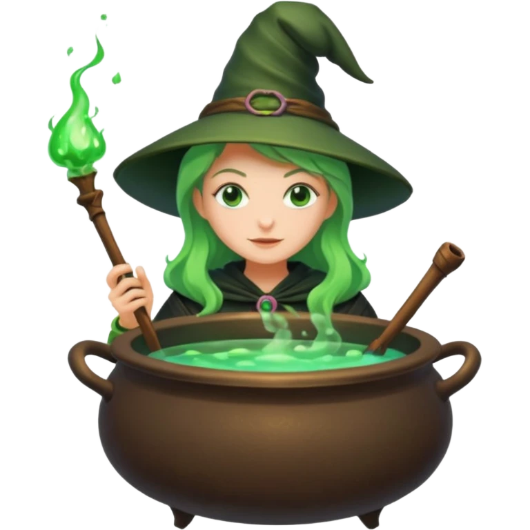 green witch cooking potion emoji