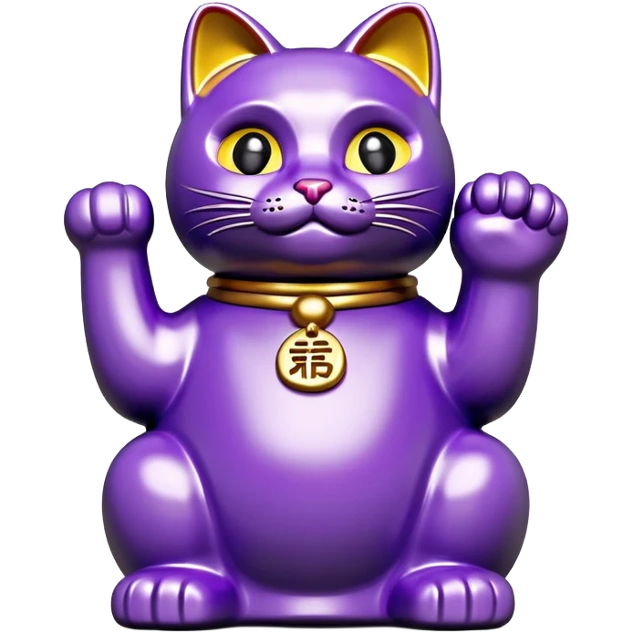 Purple lucky cat emoji  emoji