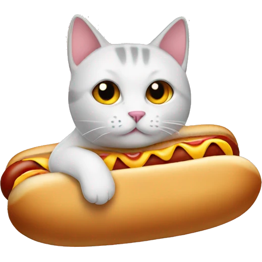 cat in hot dog emoji