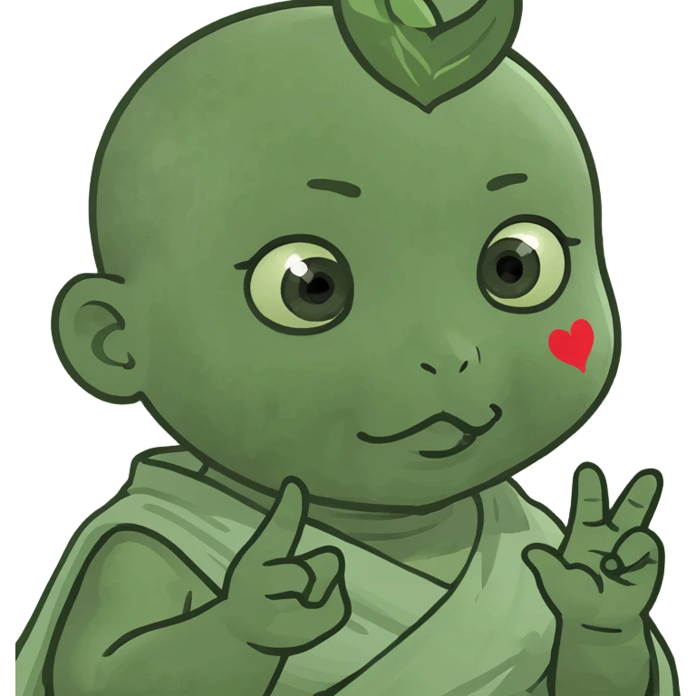 Toga baby making Japanese heart sign emoji