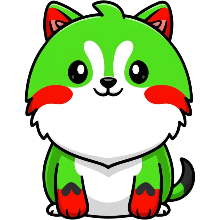 silly animal with Italian flag colors emoji