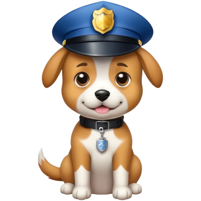 Dog with police hat emoji