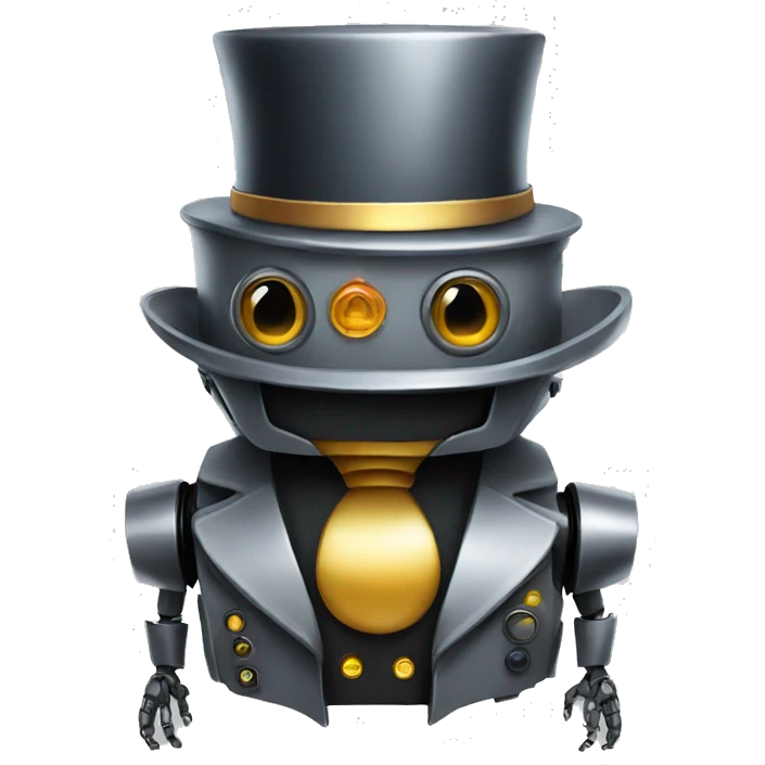 robot with tophat emoji