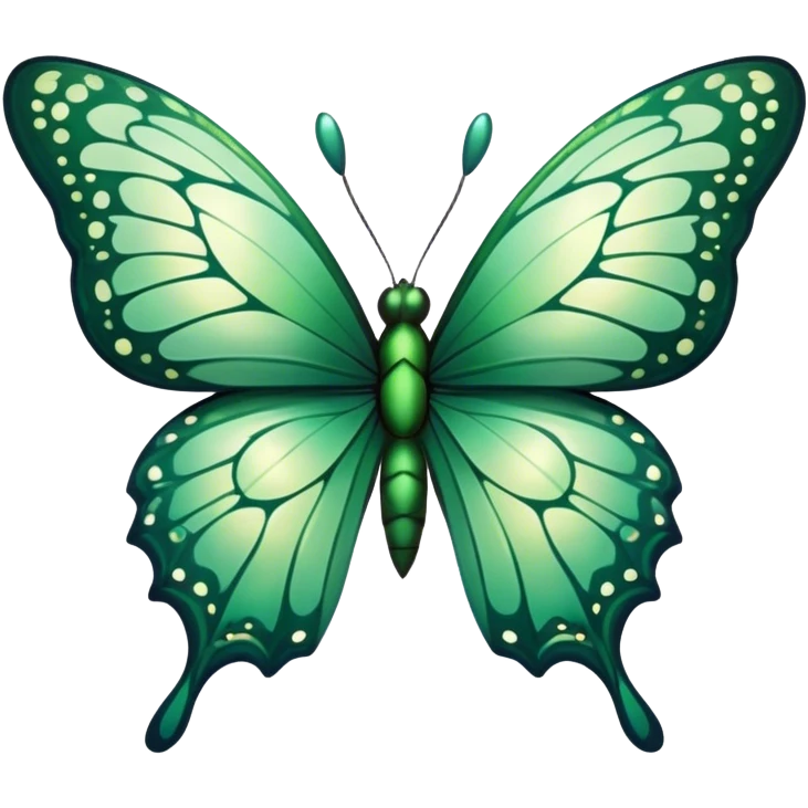 Deep green butterfly emoji