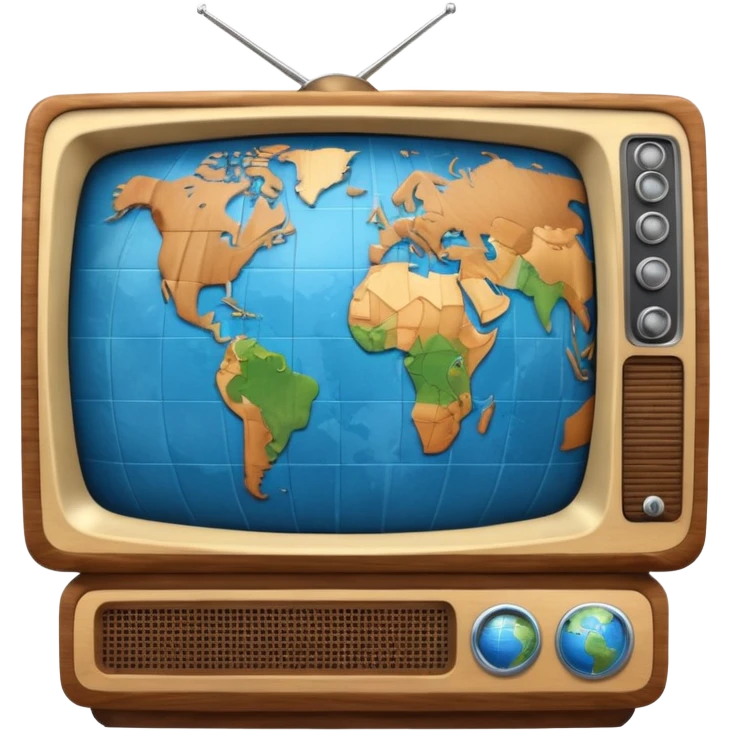Tv with an globe of the earth emoji