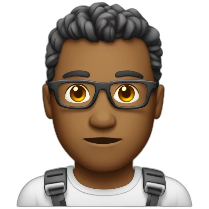 muscular nerd on computer coding  emoji