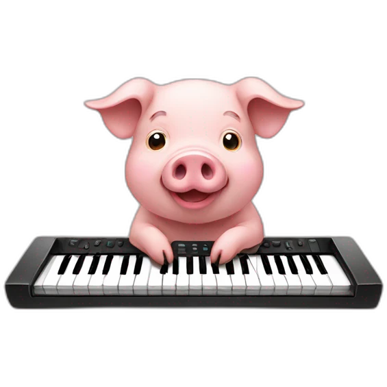 Pig playing keyboard emoji