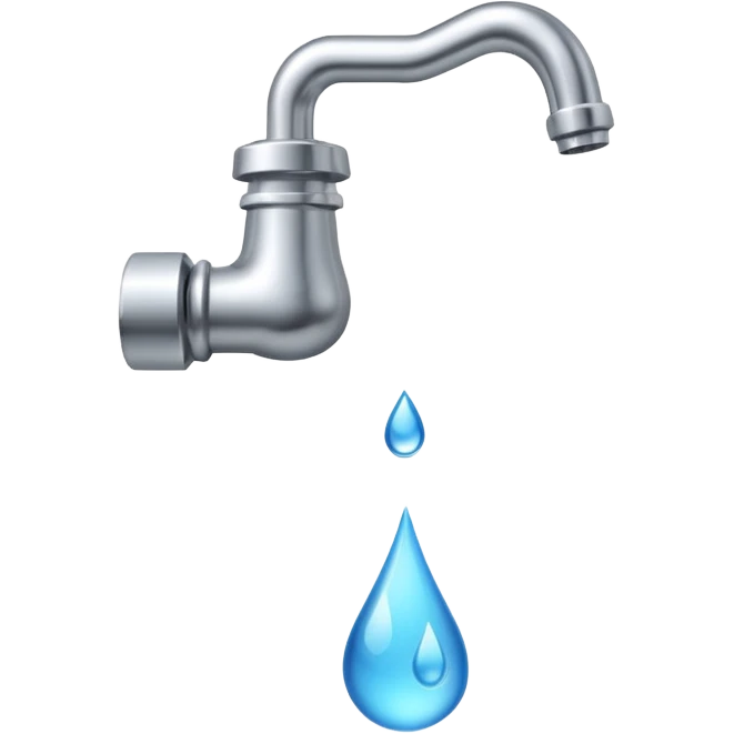 a faucet with a water droplet at the end emoji