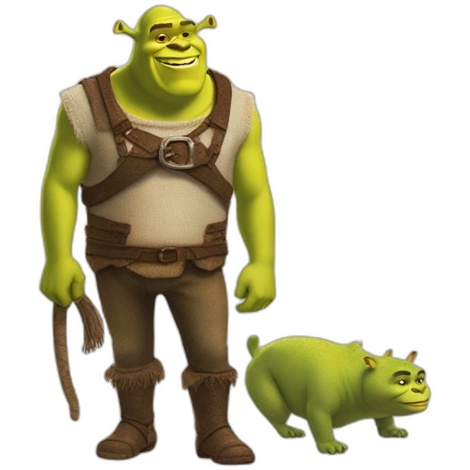 Chat dans une tenue de shrek emoji