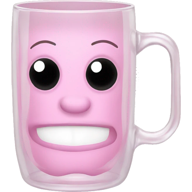 Light pink transparent glass mug emoji