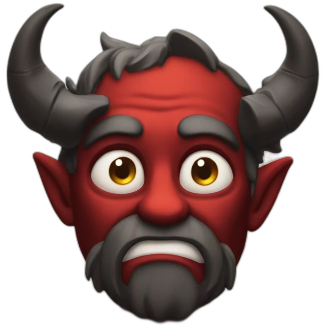 devil thinking like a philosopher emoji