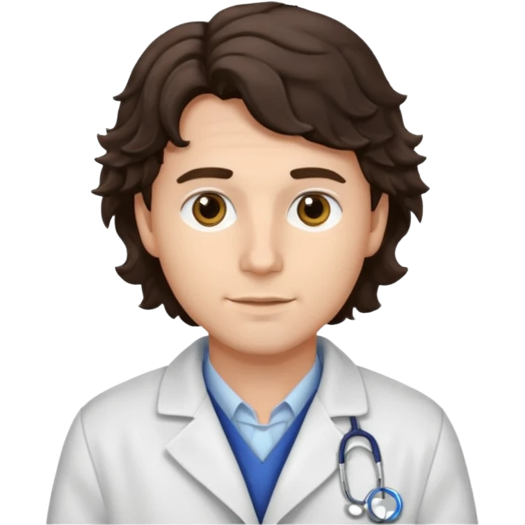 male dark brunette wavy hair vet emoji