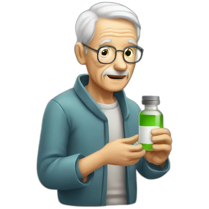 old man taking medicine emoji