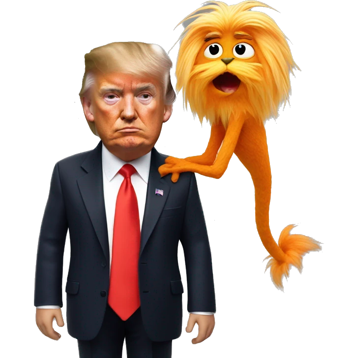 Donald Trump with Lorax Plushie emoji