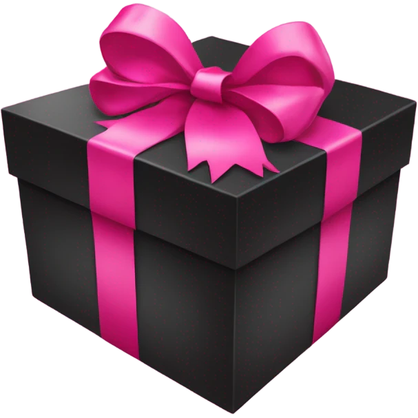 Black gift hot pink bow emoji