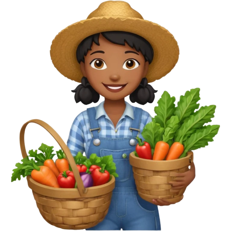 make a cute black girl farmer  emoji