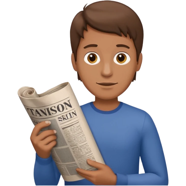 man holding rolled newspaper emoji