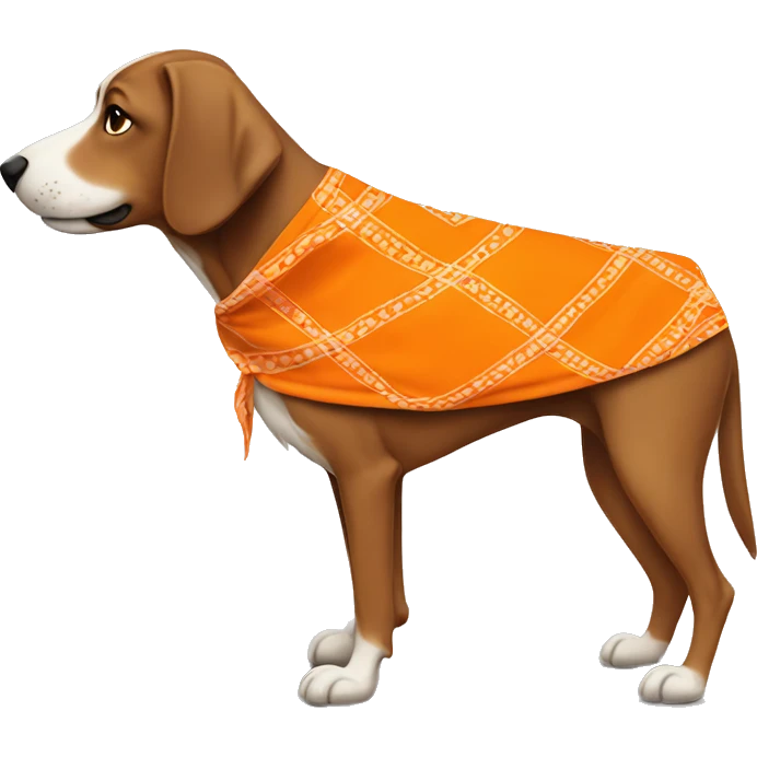 orange bandana, cornhound walking emoji