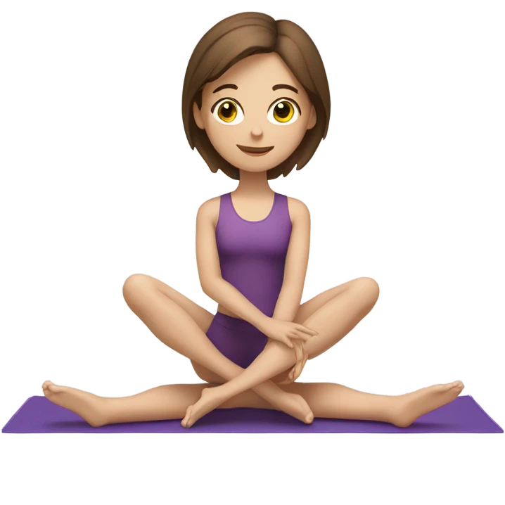 Pilates girl with brown hair emoji