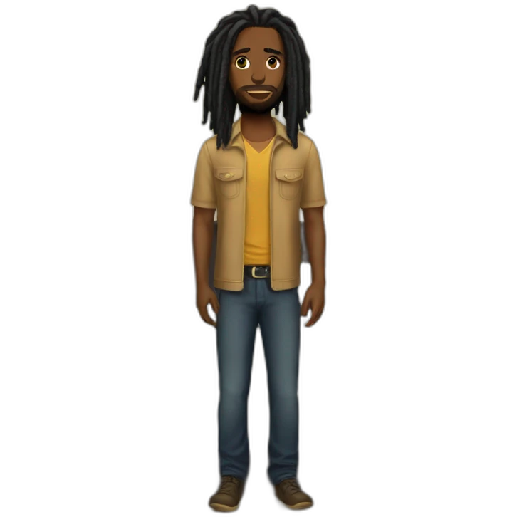 Black man dreadlock bedroom emoji