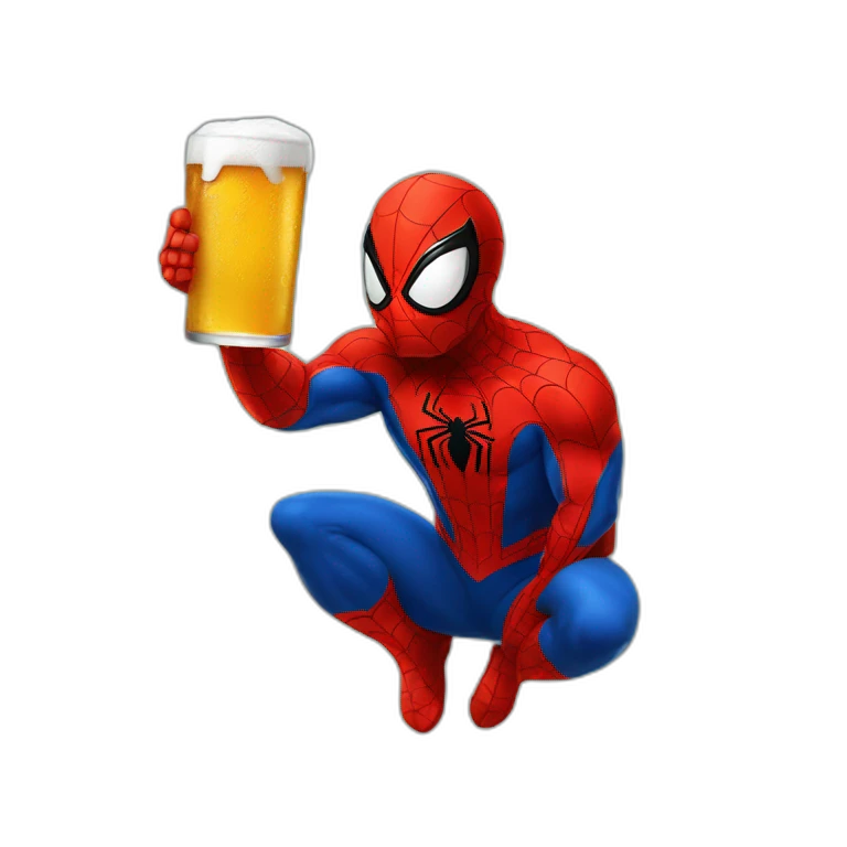 spider man drink a beer emoji