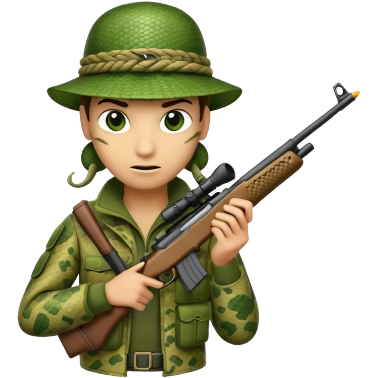 A snake sniper emoji