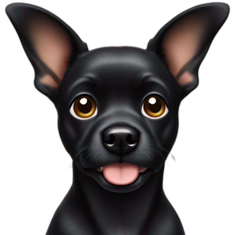 Little black dog big pointy ears emoji