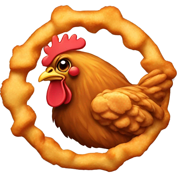 A circular deep fried chicken  emoji