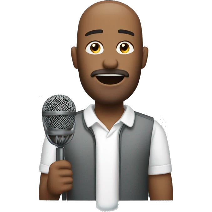 Man talking to a microphone podcast emoji