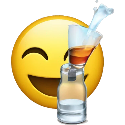 Smiley face taking a shot of alcohol emoji