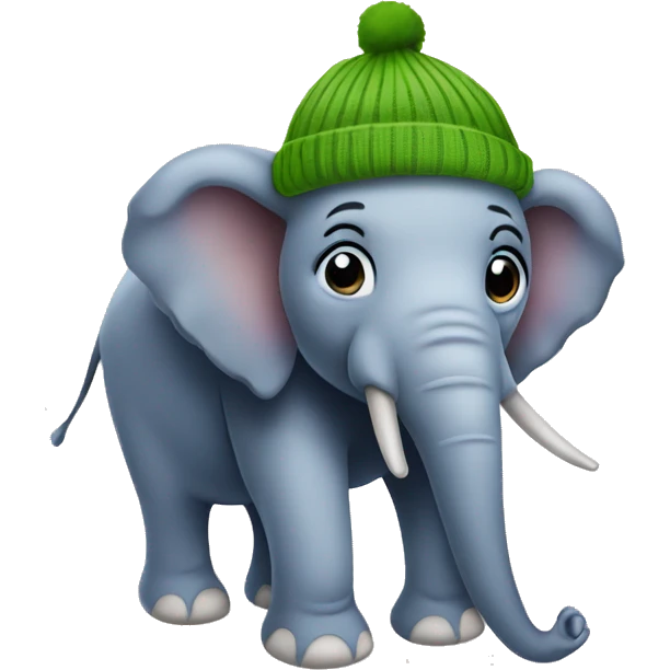Elephant with a beanie emoji