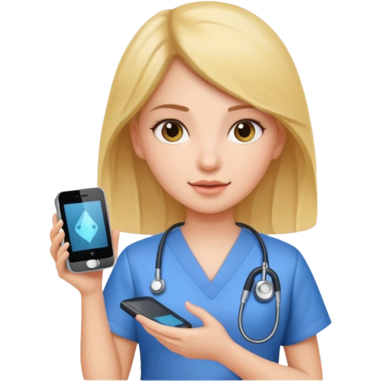 Girl holding ultrasound transducer emoji
