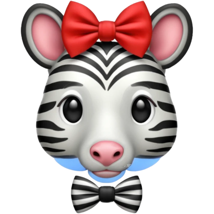 Zebra with red bow tie emoji
