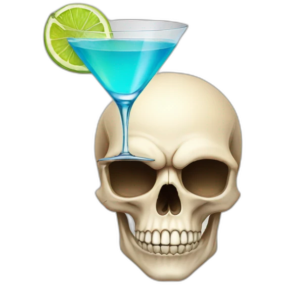 skull with martini emoji
