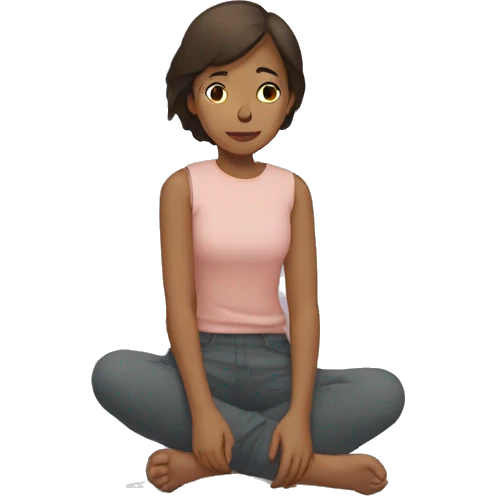 simplistic flattened girl sitting on ground emoji