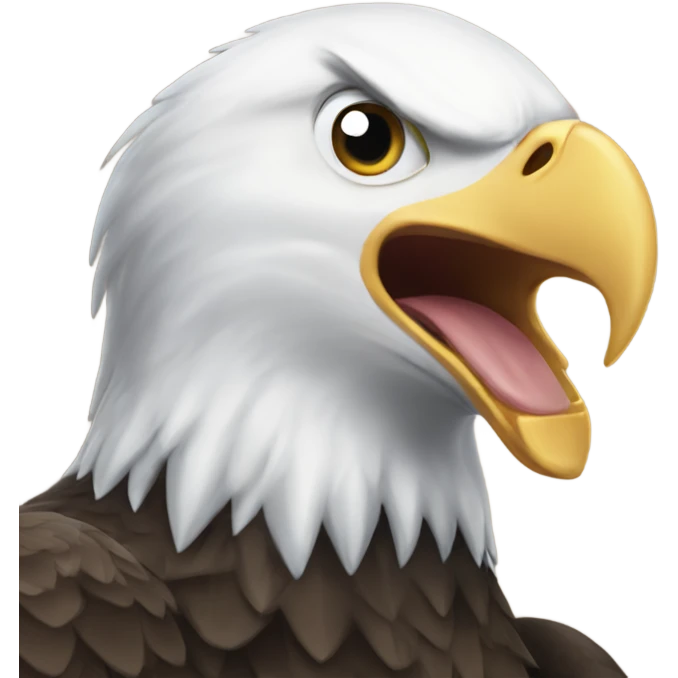 Bald eagle screaming at baby emoji