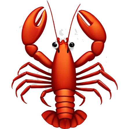 red lobster with detailed claws and tail, minimalistic and vibrant.” emoji