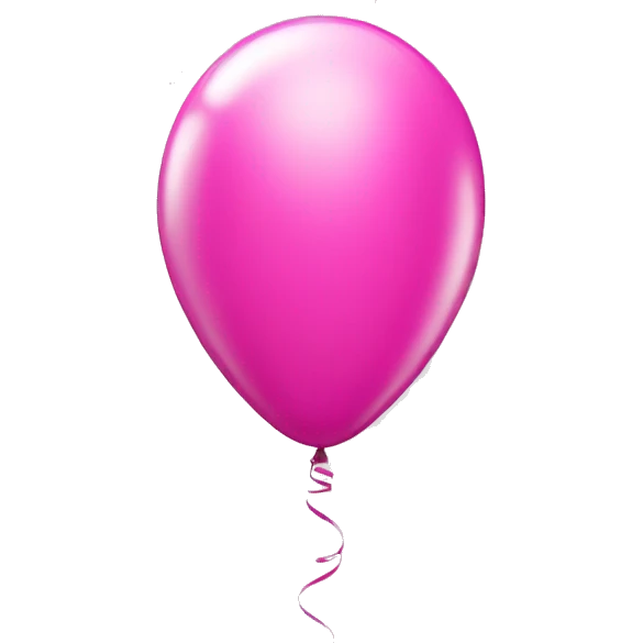 pink shiny balloon in the shape of a 3 emoji