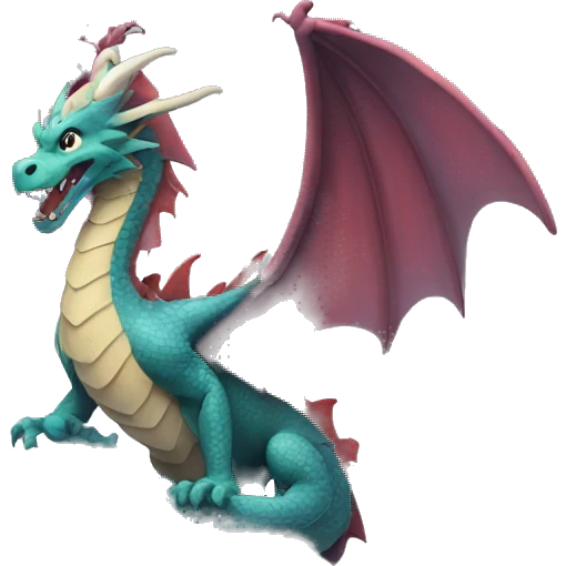 A dragon coming out from clouds  emoji