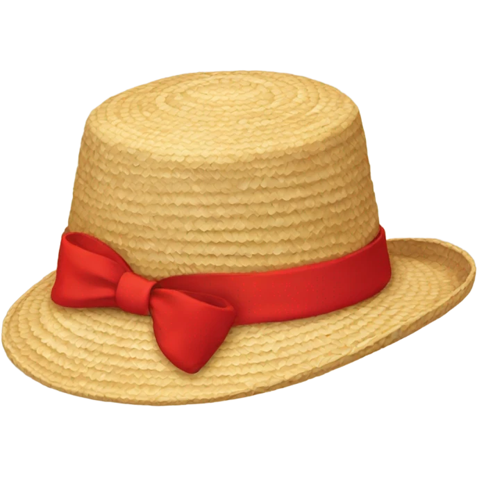 straw hat with bow red emoji